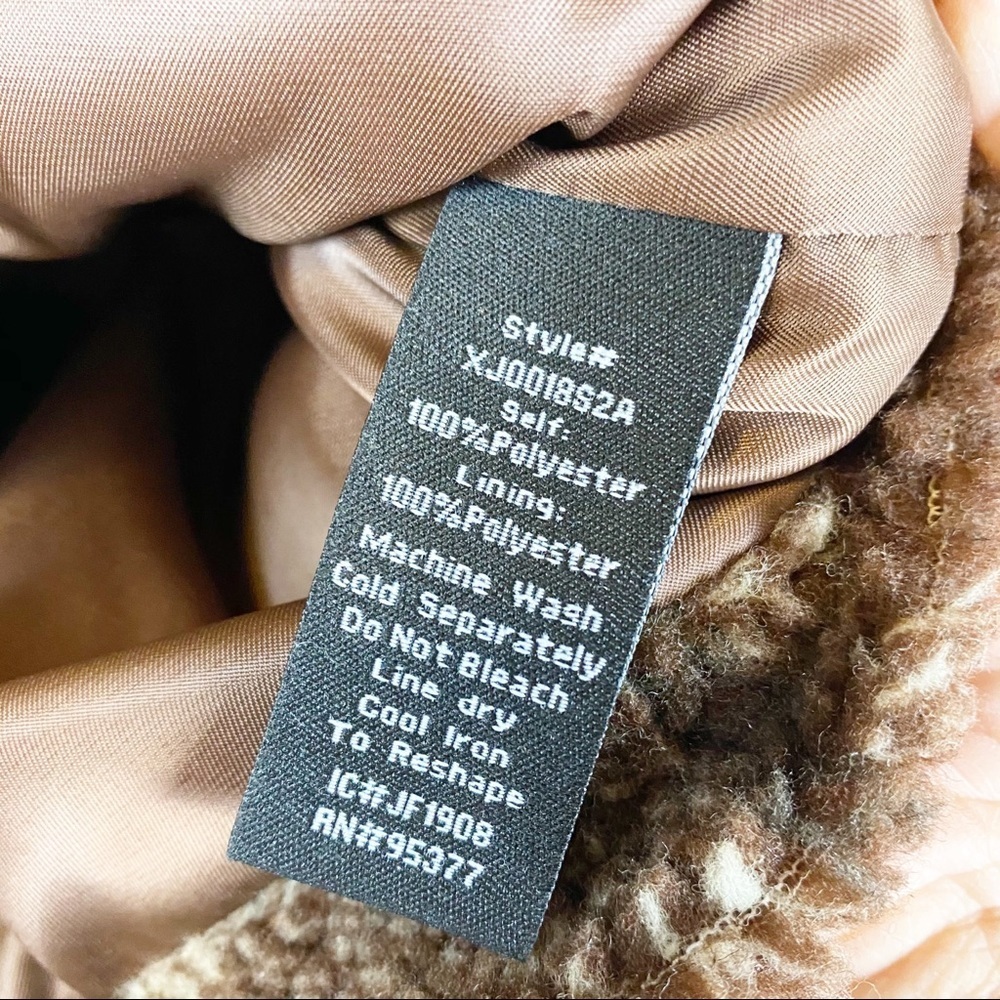 NEW Sanctuary Brown Plaid Snap Sherpa Teddy Coat M - Picture 9 of 10